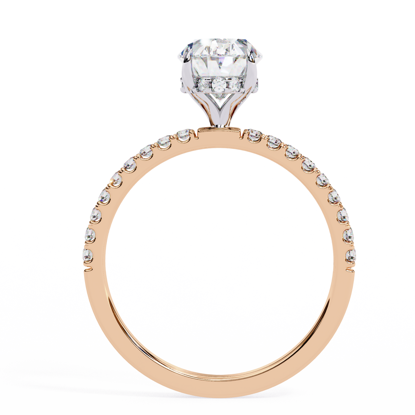 1.44 CTW Oval Lab-Grown Diamond Pavé Engagement Ring in 14K Gold