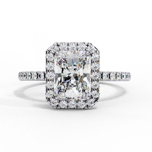 Radiant Cut Halo Engagement Ring