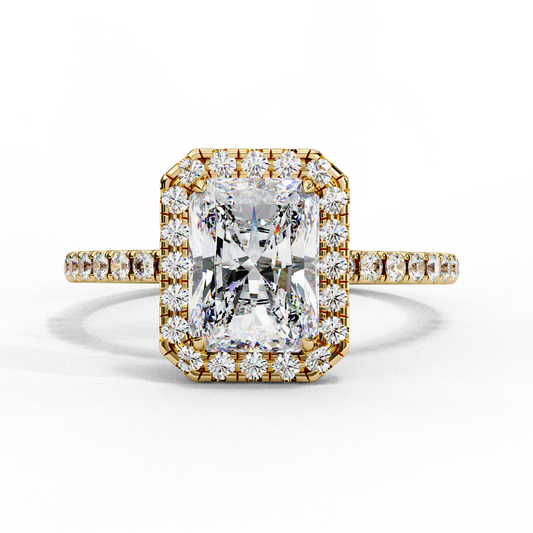 Radiant Cut Halo Engagement Ring