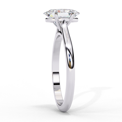 1.20 CT Oval Lab-Grown Diamond Solitaire Engagement Ring in 14K White Gold