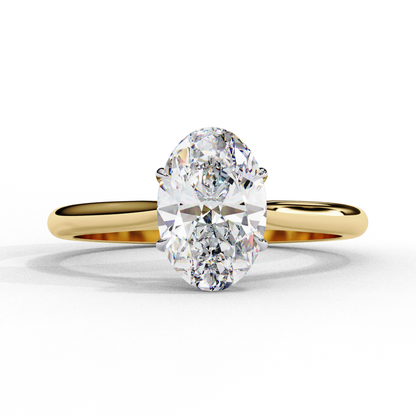 1.20 CT Oval Lab-Grown Diamond Solitaire Engagement Ring in 14K White Gold