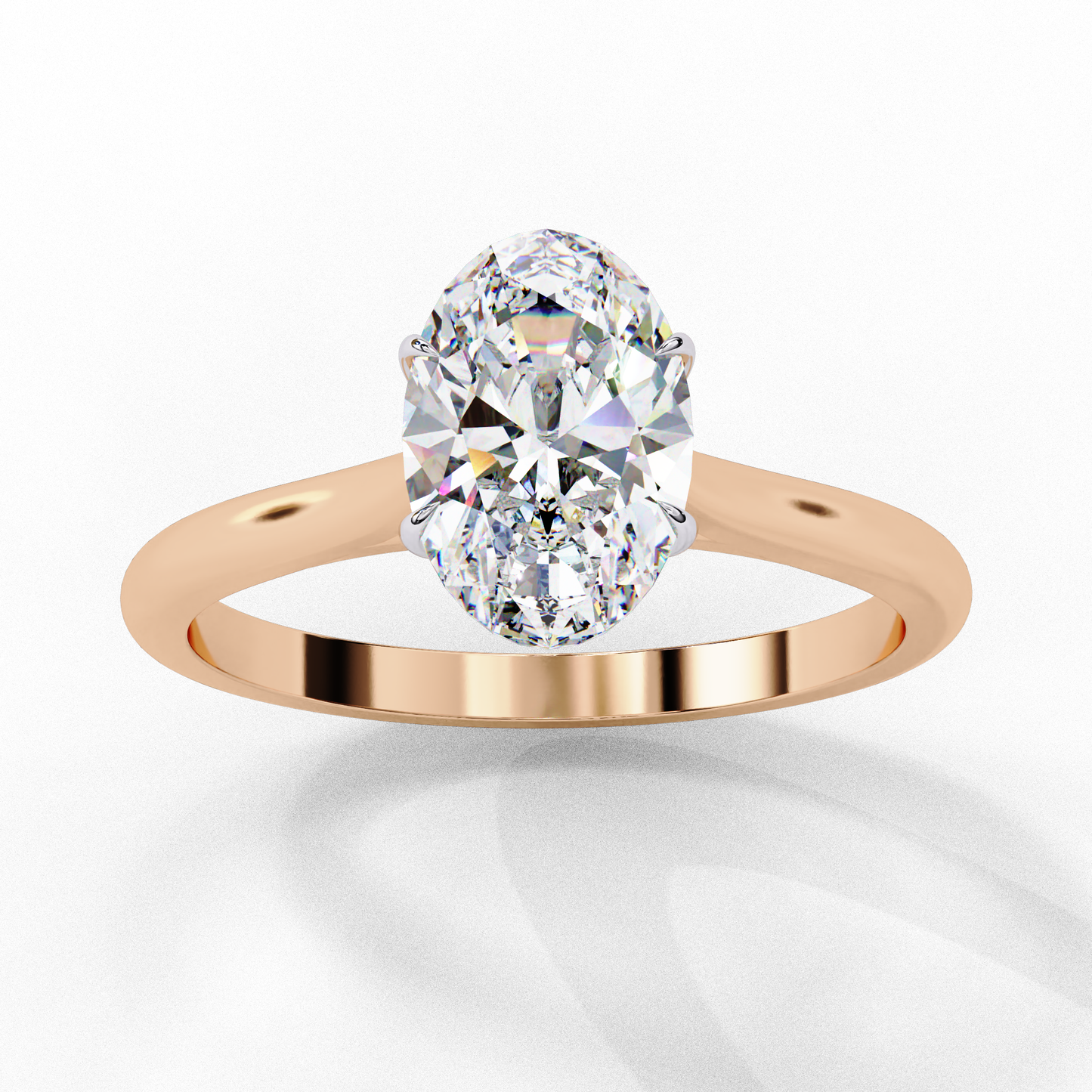 1.20 CT Oval Lab-Grown Diamond Solitaire Engagement Ring in 14K White Gold