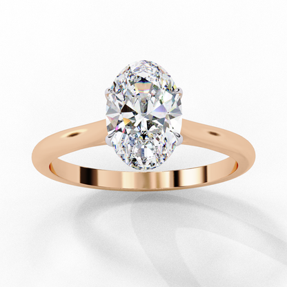 1.20 CT Oval Lab-Grown Diamond Solitaire Engagement Ring in 14K White Gold
