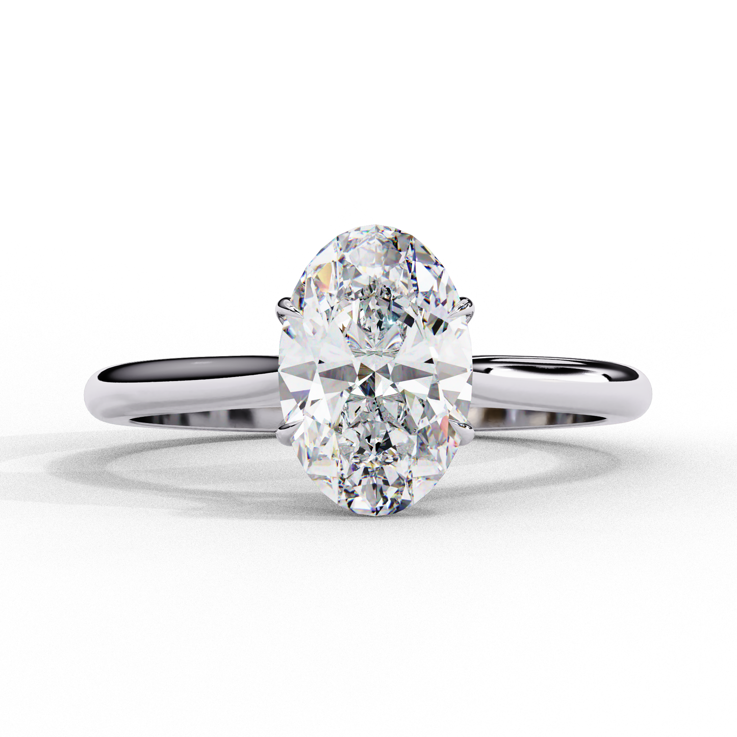 1.20 CT Oval Lab-Grown Diamond Solitaire Engagement Ring in 14K White Gold