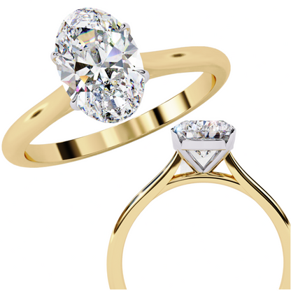 1.20 CT Oval Lab-Grown Diamond Solitaire Engagement Ring in 14K White Gold