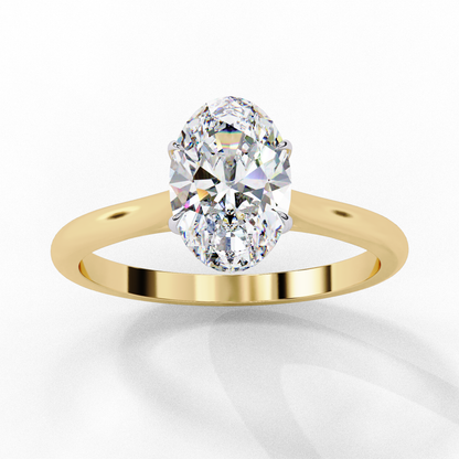 1.20 CT Oval Lab-Grown Diamond Solitaire Engagement Ring in 14K White Gold