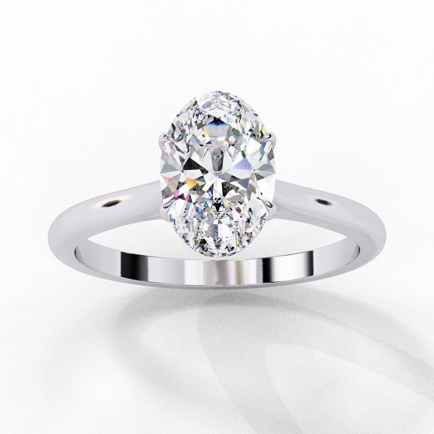 1.20 CT Oval Lab-Grown Diamond Solitaire Engagement Ring in 14K White Gold