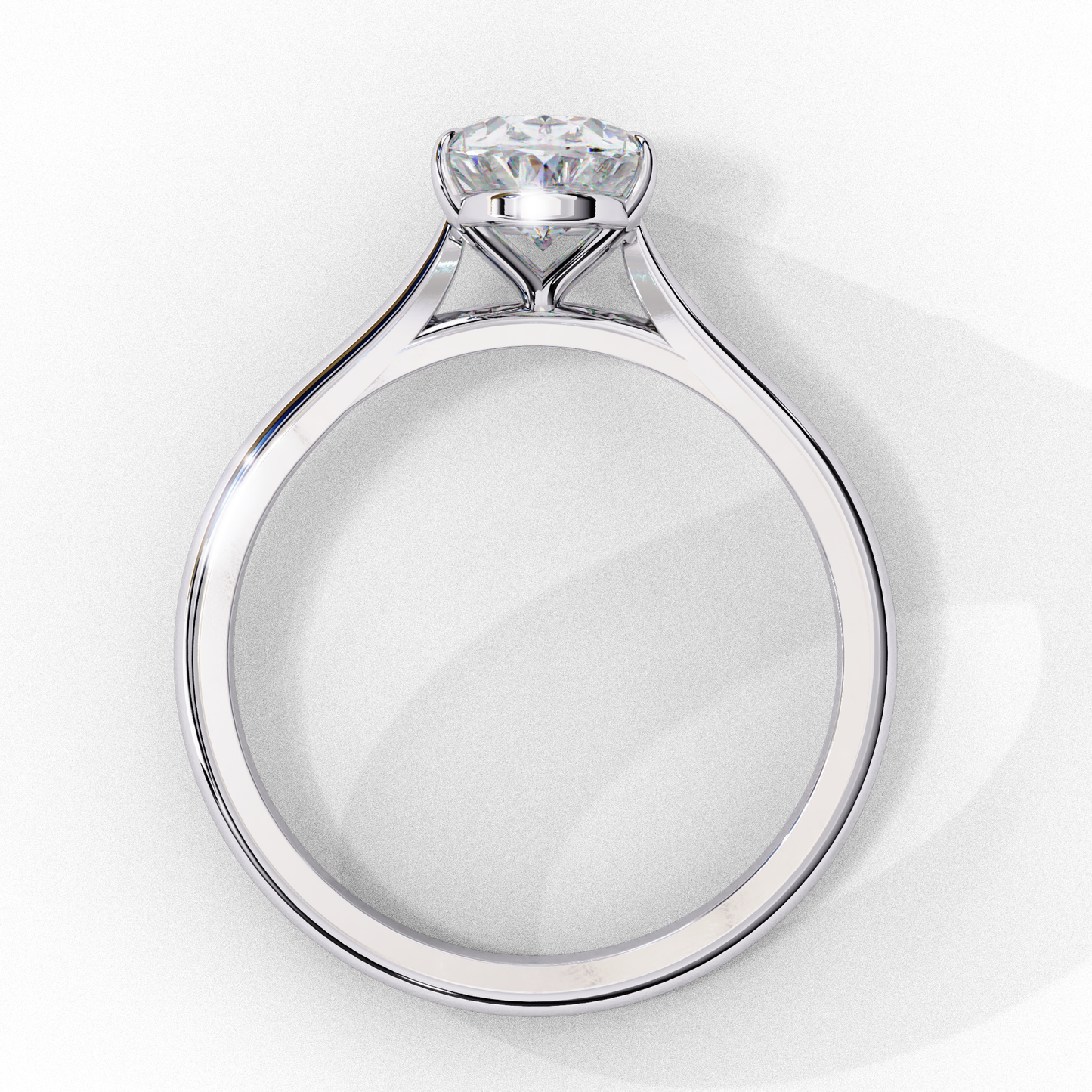 1.20 CT Oval Lab-Grown Diamond Solitaire Engagement Ring in 14K White Gold