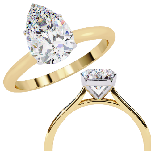 1.00 CT Pear-Shaped Lab-Grown Diamond Solitaire Engagement Ring in 14K Gold