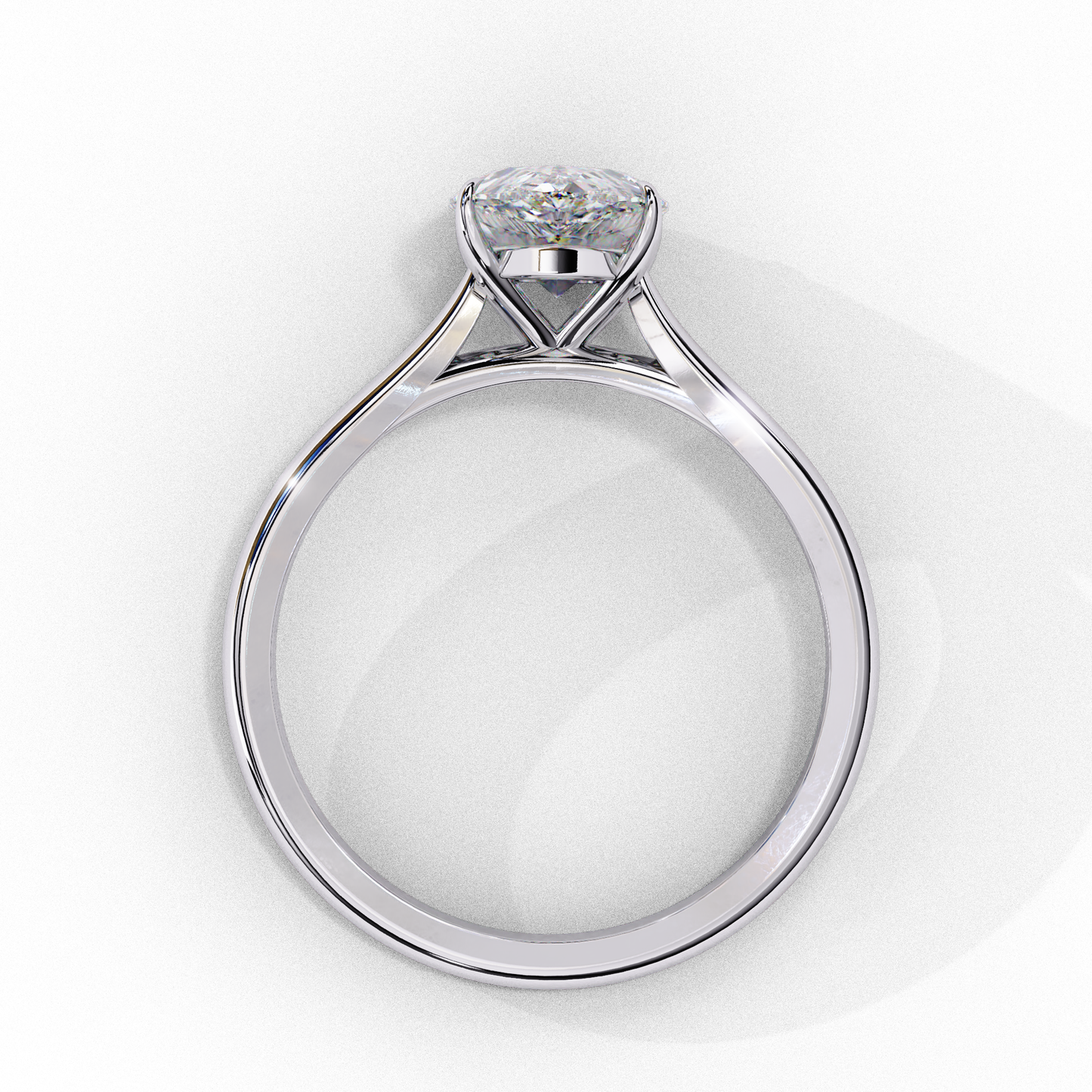 1.00 CT Pear-Shaped Lab-Grown Diamond Solitaire Engagement Ring in 14K Gold