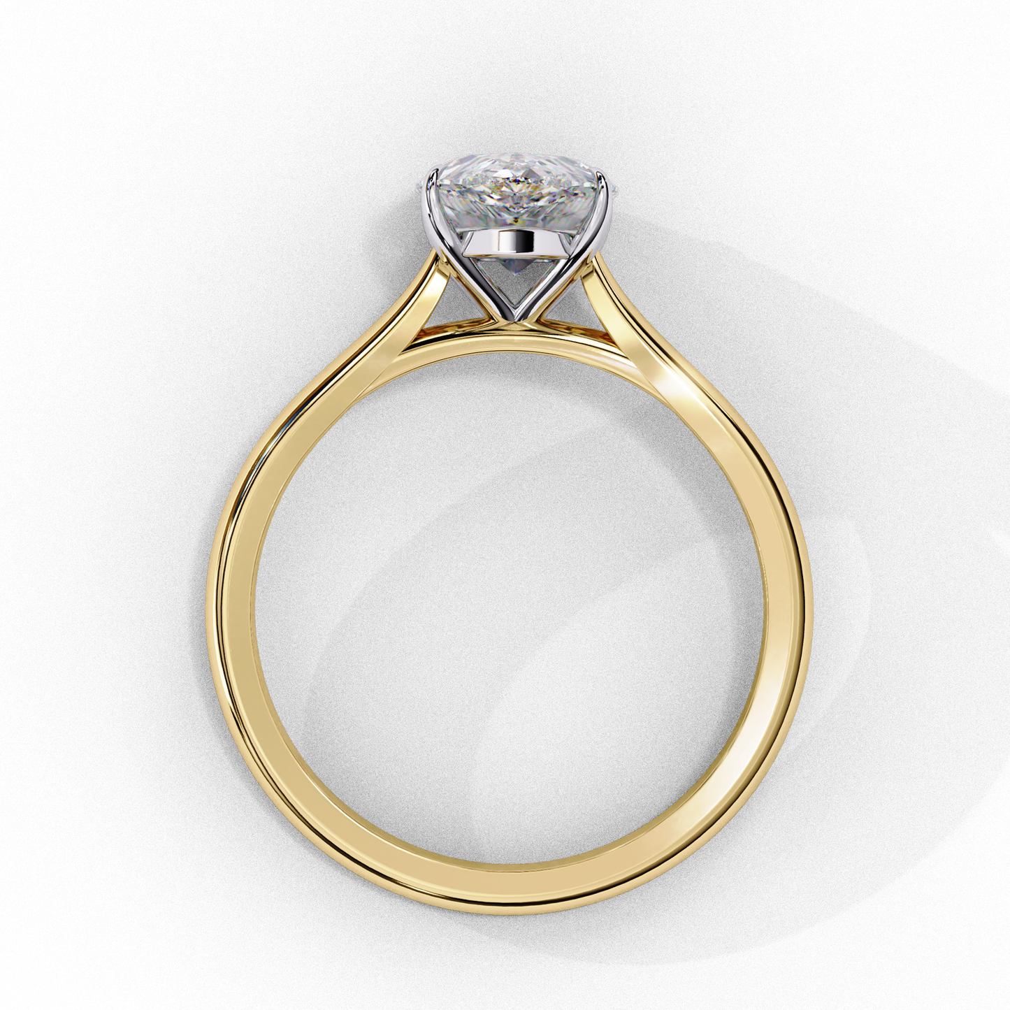1.00 CT Pear-Shaped Lab-Grown Diamond Solitaire Engagement Ring in 14K Gold