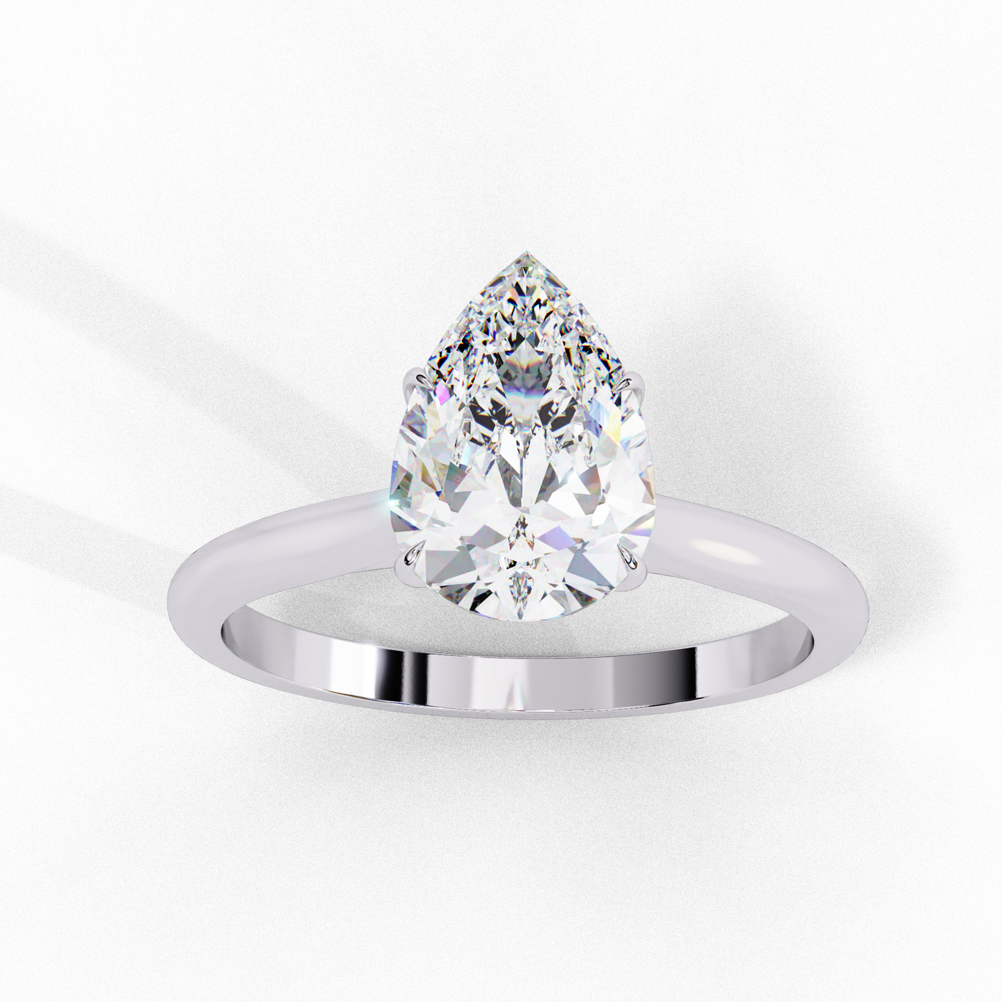 1.00 CT Pear-Shaped Lab-Grown Diamond Solitaire Engagement Ring in 14K Gold