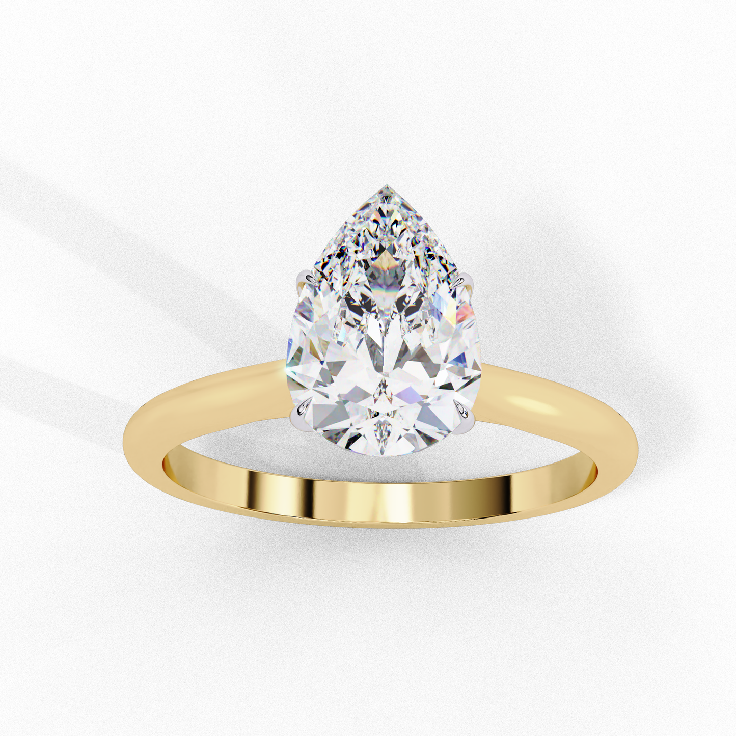 1.00 CT Pear-Shaped Lab-Grown Diamond Solitaire Engagement Ring in 14K Gold