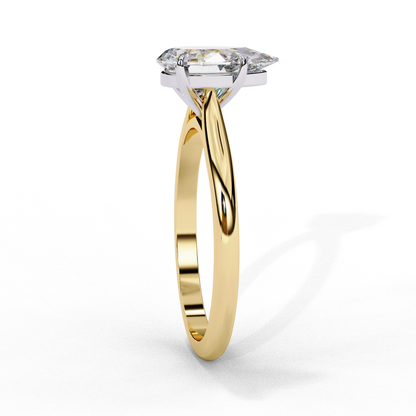 1.00 CT Pear-Shaped Lab-Grown Diamond Solitaire Engagement Ring in 14K Gold