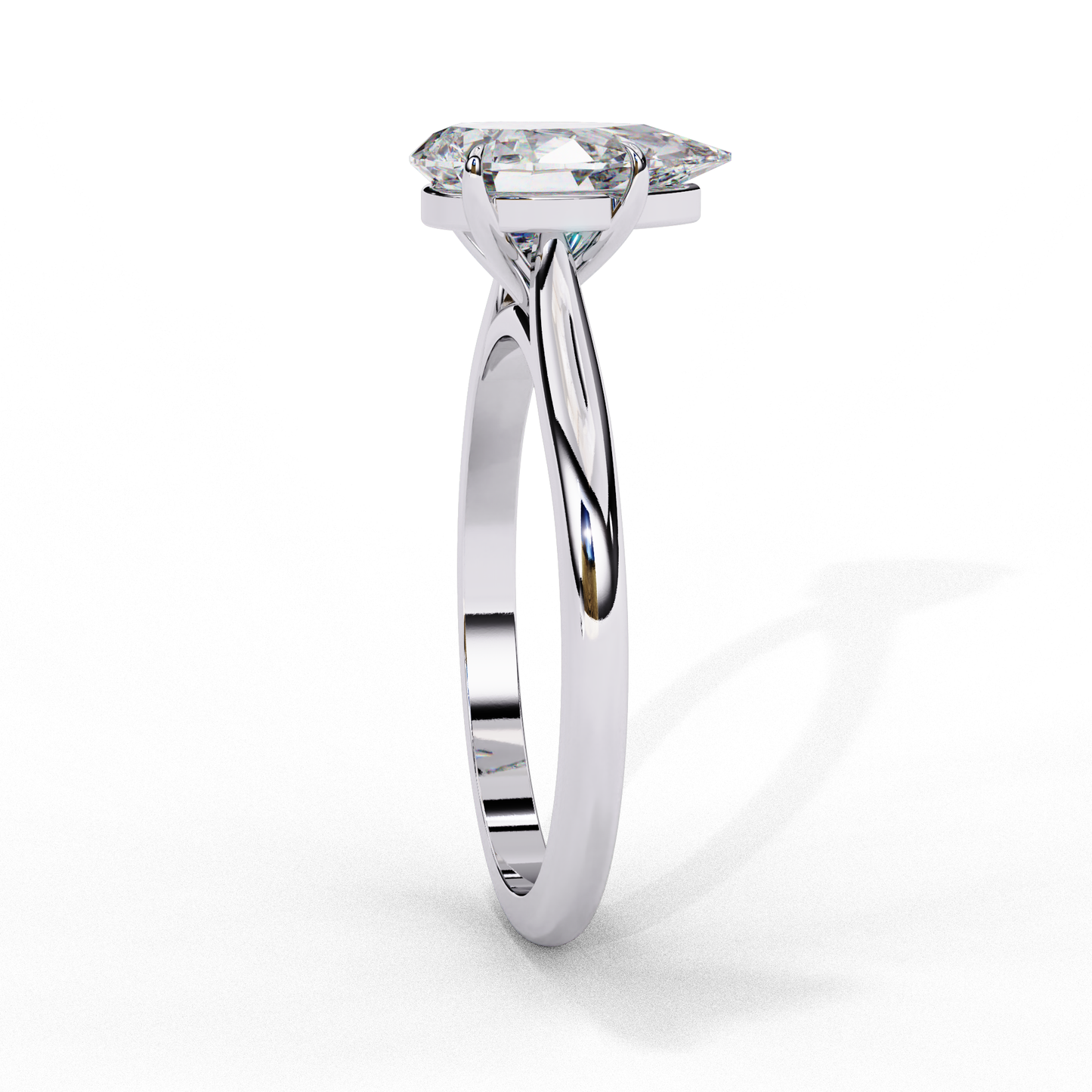 1.00 CT Pear-Shaped Lab-Grown Diamond Solitaire Engagement Ring in 14K Gold