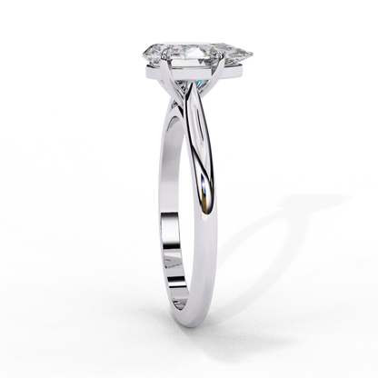 1.00 CT Pear-Shaped Lab-Grown Diamond Solitaire Engagement Ring in 14K Gold
