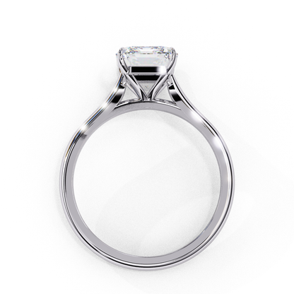 2.56 Carat Emerald-Cut Lab-Grown Diamond Solitaire Engagement Ring in 14K Gold