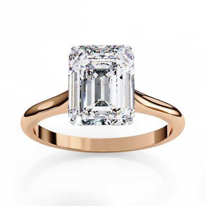 2.56 Carat Emerald-Cut Lab-Grown Diamond Solitaire Engagement Ring in 14K Gold