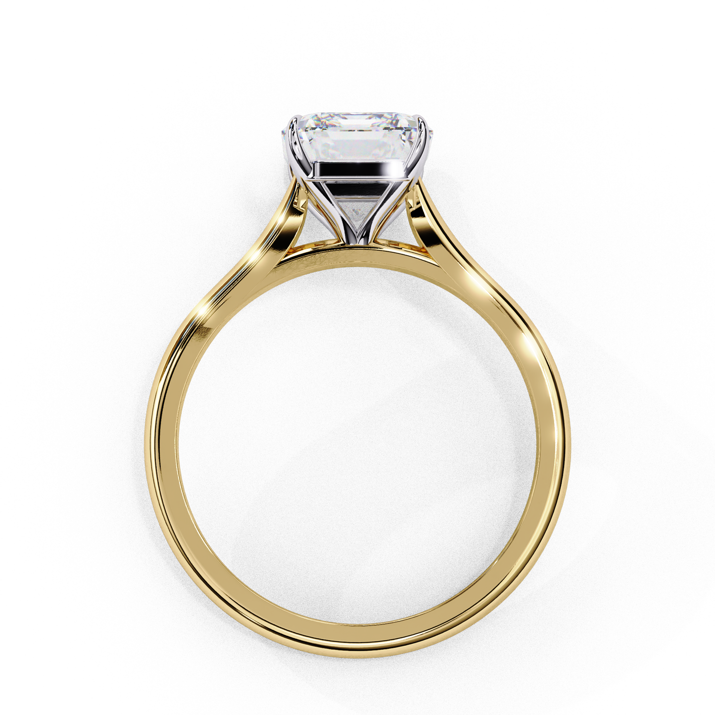 2.94 Carat Radiant-Cut Lab-Grown Diamond Solitaire Engagement Ring in 14K Gold