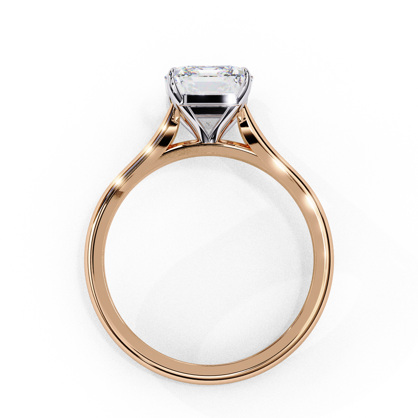 2.94 Carat Radiant-Cut Lab-Grown Diamond Solitaire Engagement Ring in 14K Gold