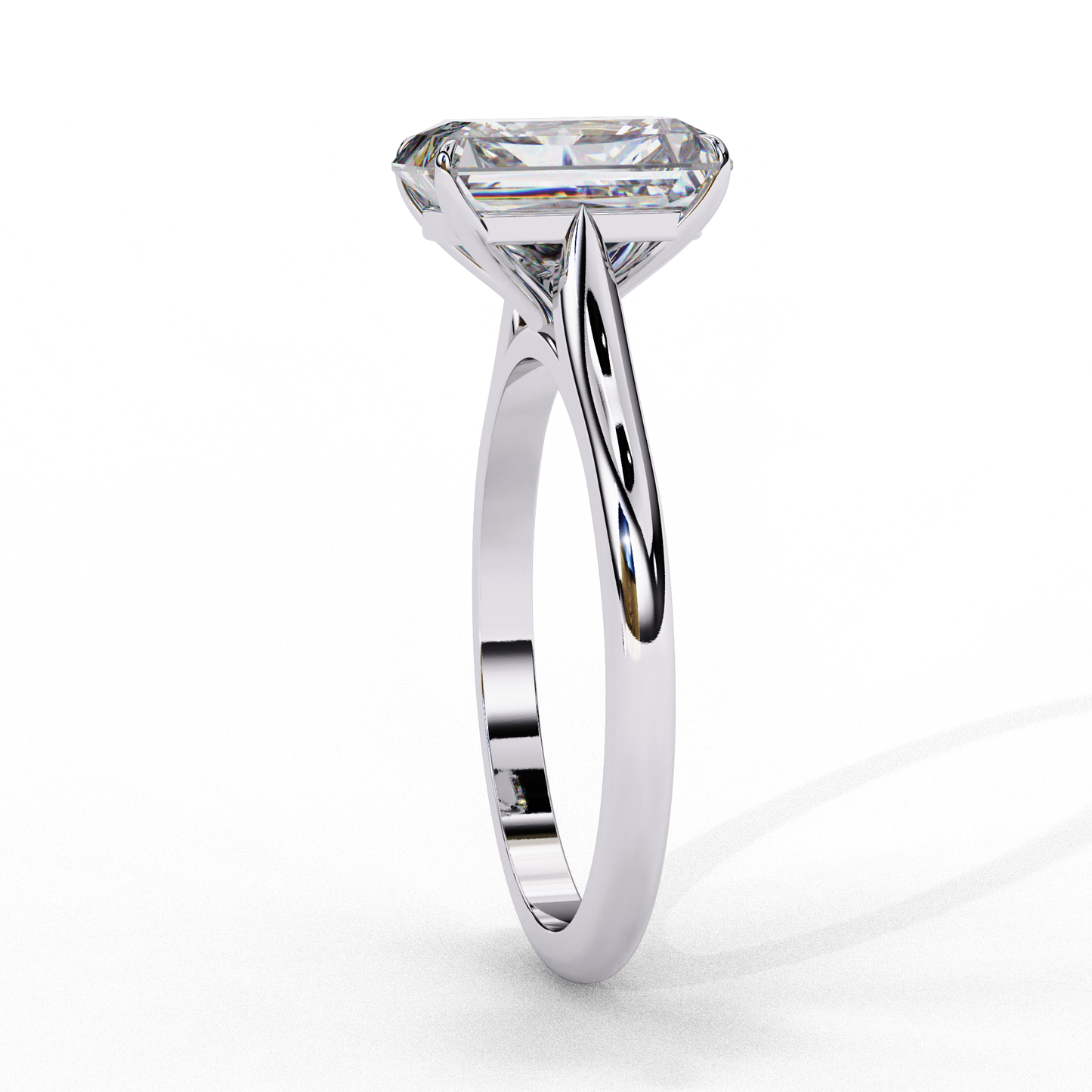 2.94 Carat Radiant-Cut Lab-Grown Diamond Solitaire Engagement Ring in 14K Gold