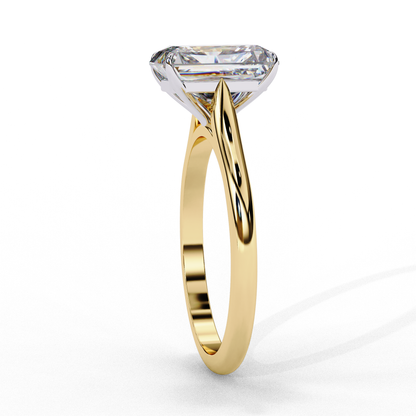 2.94 Carat Radiant-Cut Lab-Grown Diamond Solitaire Engagement Ring in 14K Gold