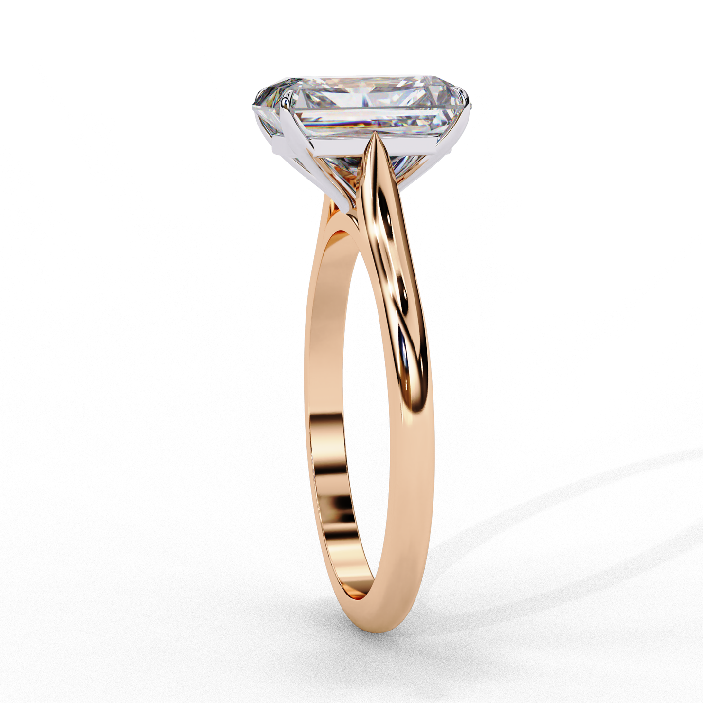 2.94 Carat Radiant-Cut Lab-Grown Diamond Solitaire Engagement Ring in 14K Gold