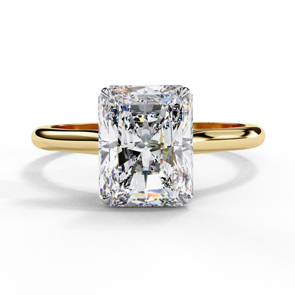 2.94 Carat Radiant-Cut Lab-Grown Diamond Solitaire Engagement Ring in 14K Gold