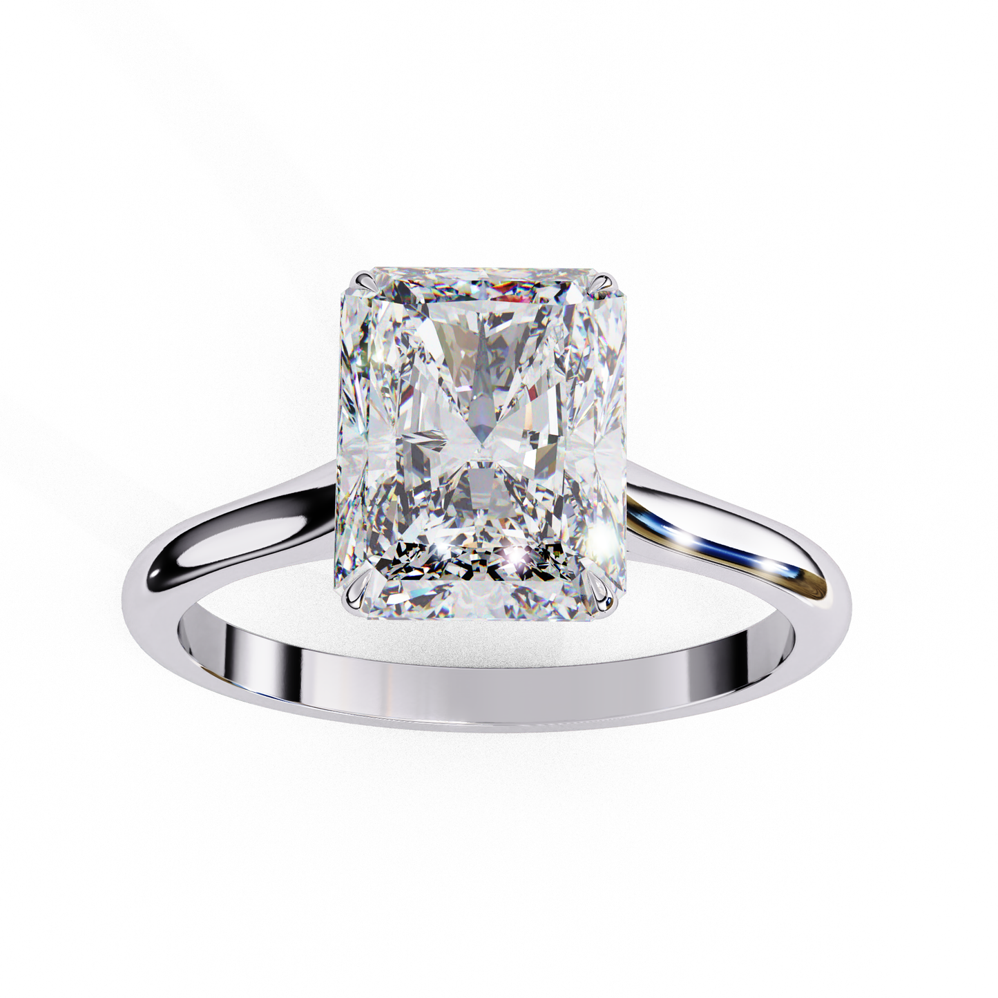 2.94 Carat Radiant-Cut Lab-Grown Diamond Solitaire Engagement Ring in 14K Gold