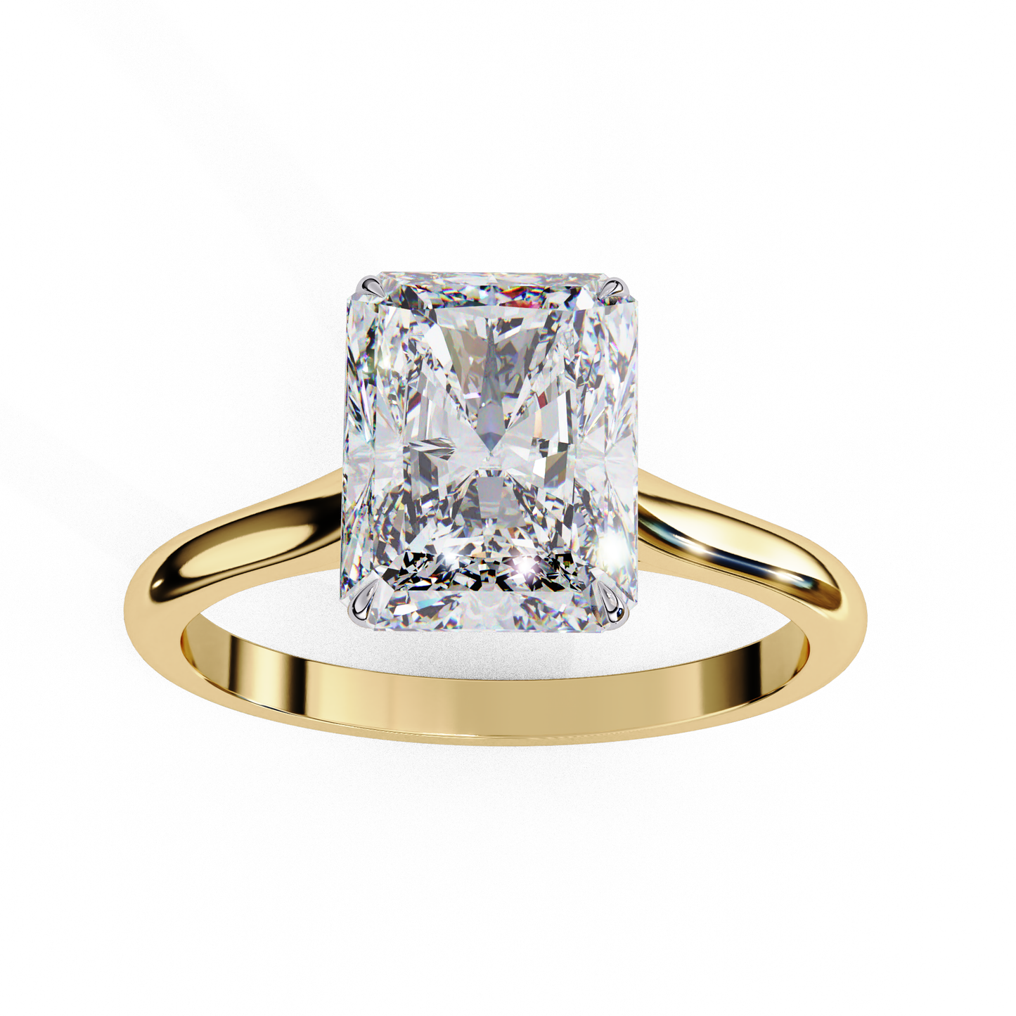 2.94 Carat Radiant-Cut Lab-Grown Diamond Solitaire Engagement Ring in 14K Gold