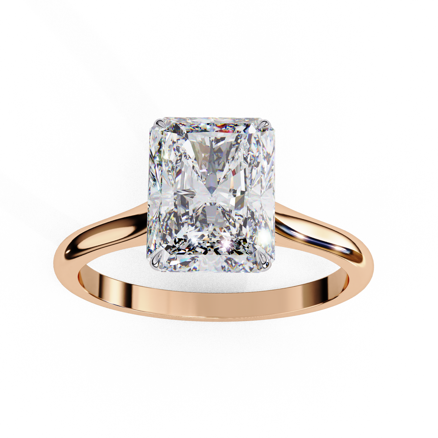 2.94 Carat Radiant-Cut Lab-Grown Diamond Solitaire Engagement Ring in 14K Gold
