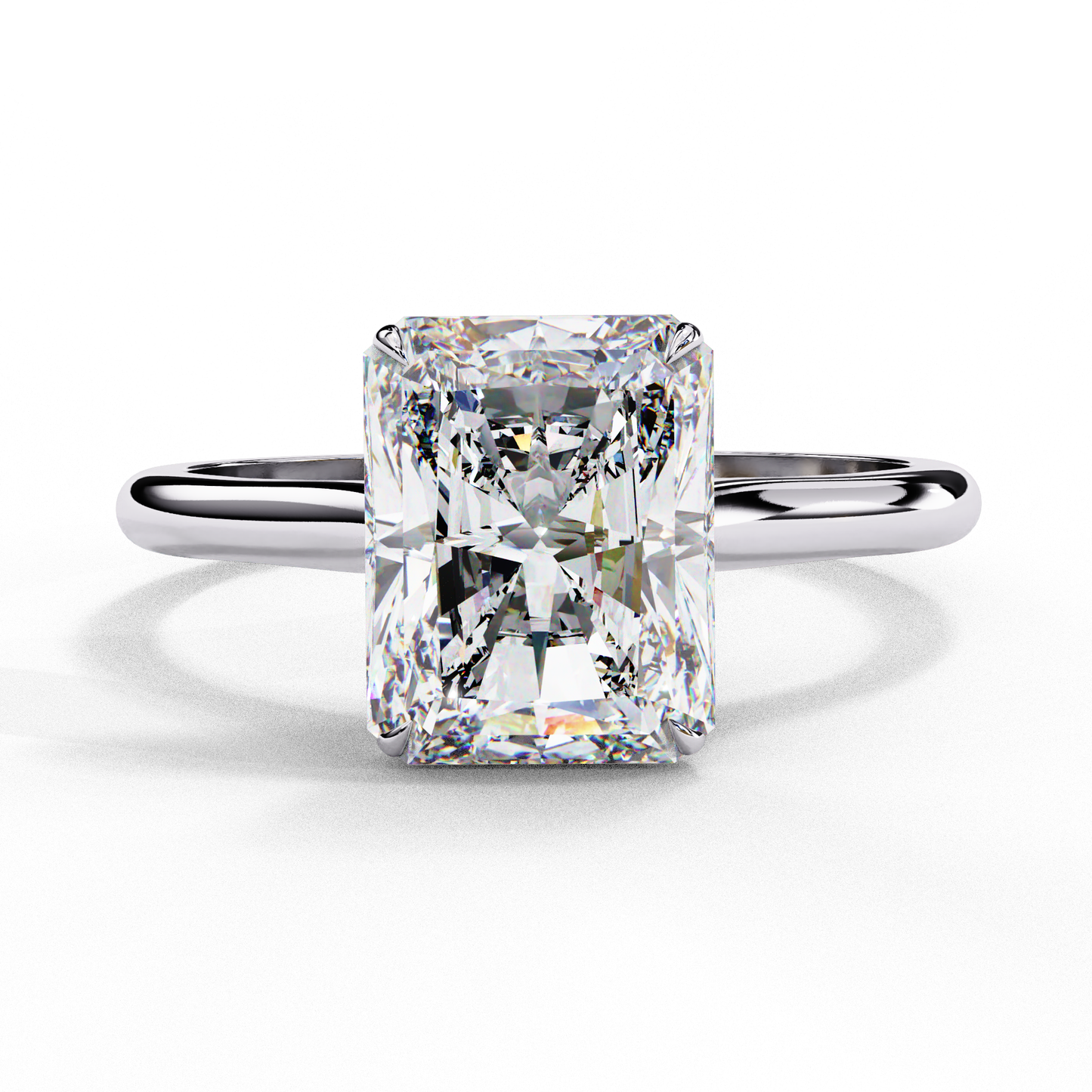 2.94 Carat Radiant-Cut Lab-Grown Diamond Solitaire Engagement Ring in 14K Gold