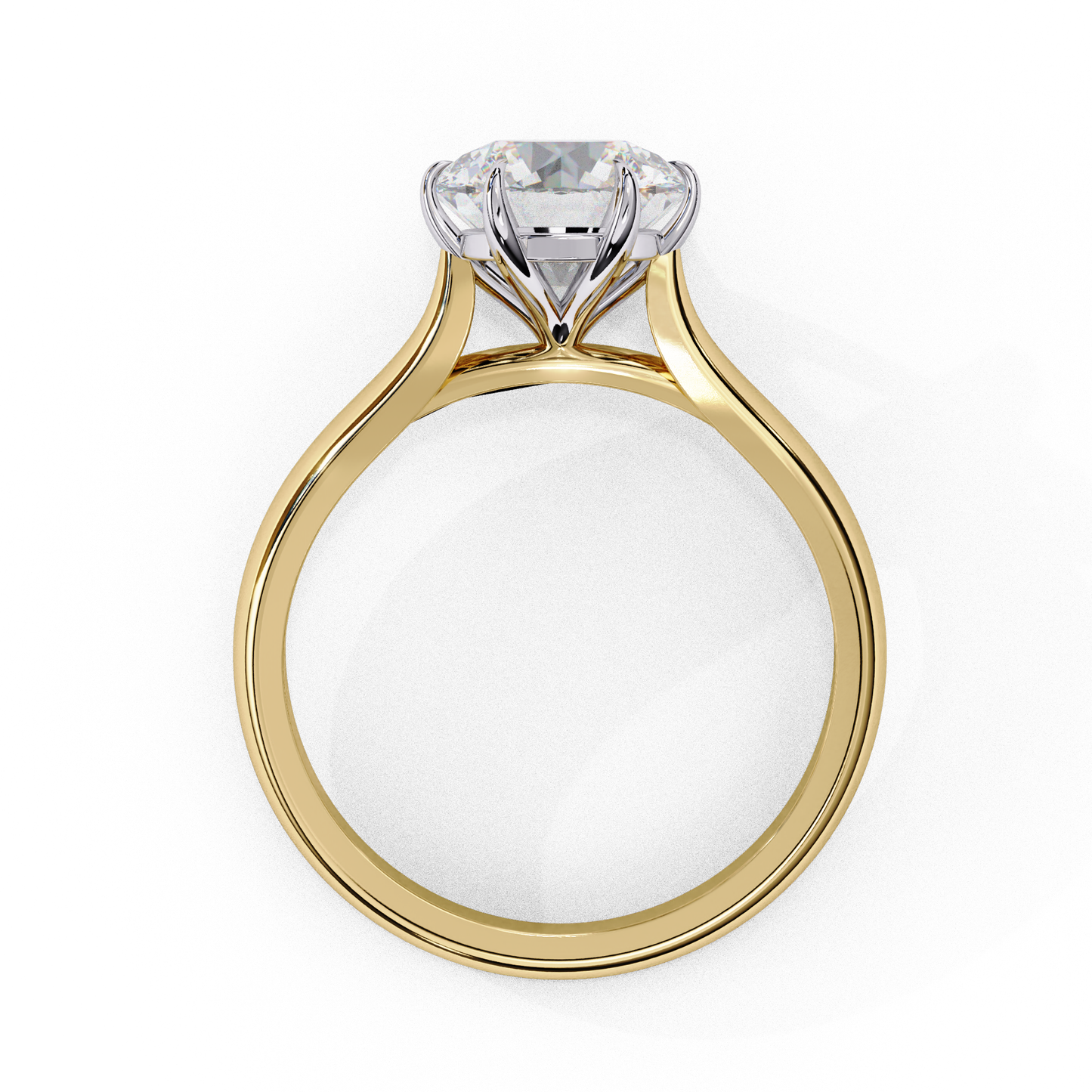 1.92 Carat Round Lab-Grown Diamond Six-Prong Solitaire Engagement Ring in 14K Gold