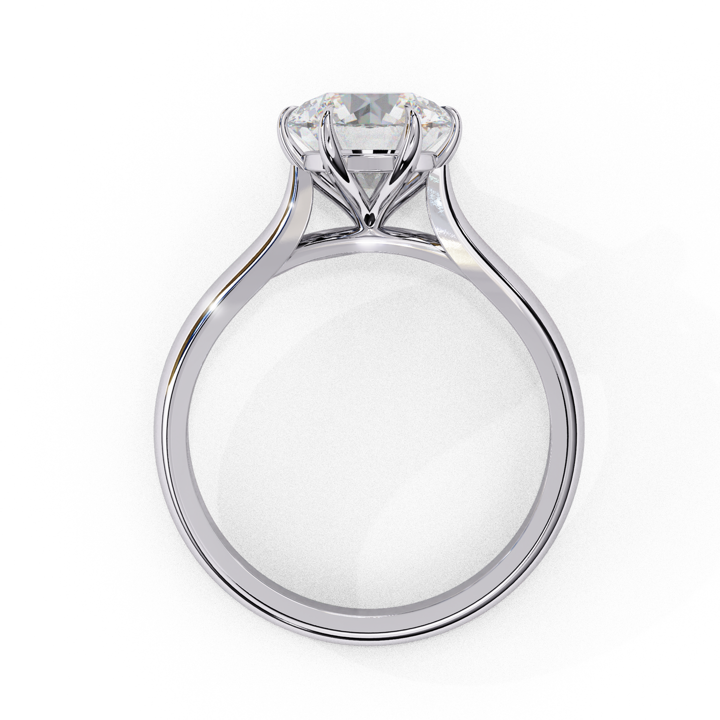 1.92 Carat Round Lab-Grown Diamond Six-Prong Solitaire Engagement Ring in 14K Gold