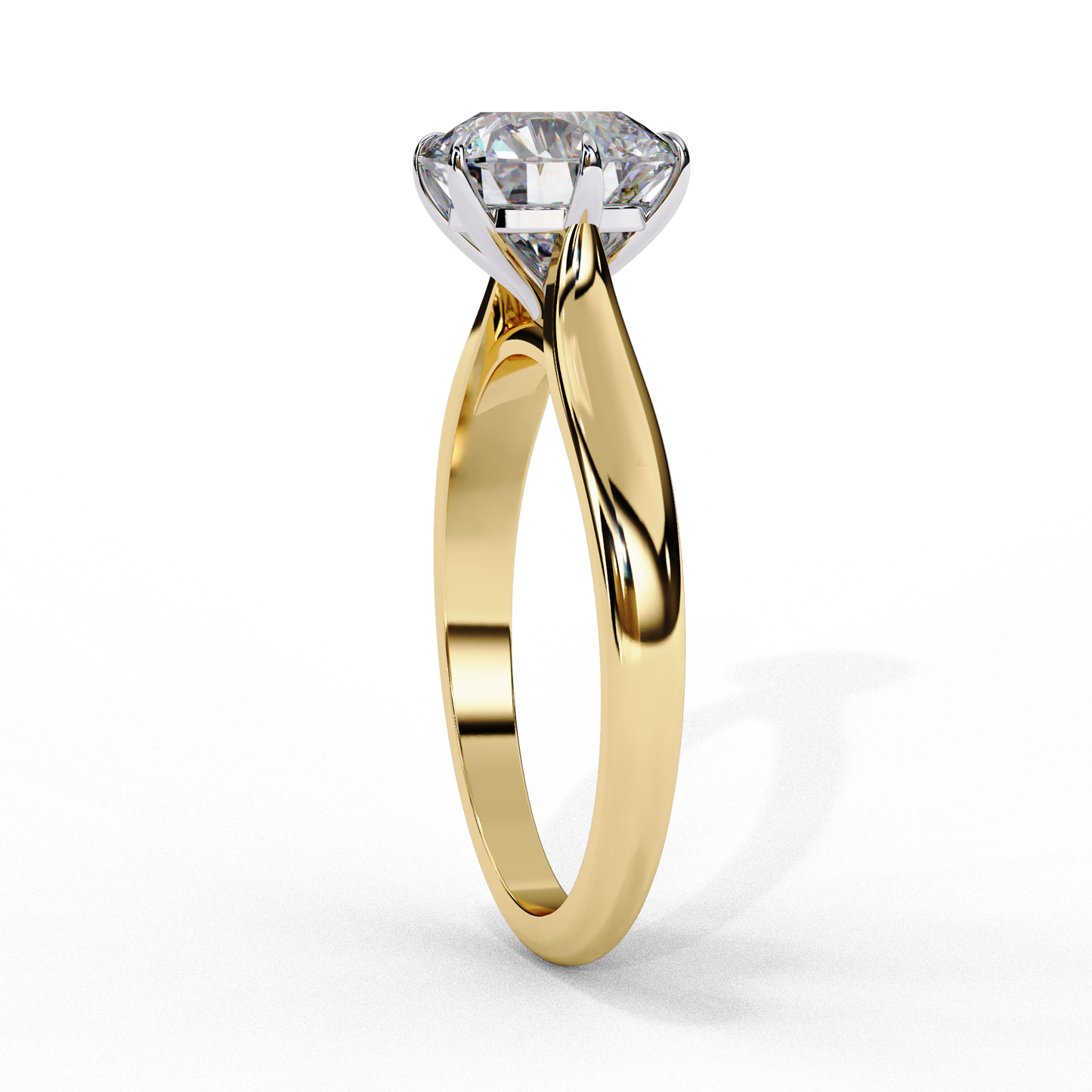1.92 Carat Round Lab-Grown Diamond Six-Prong Solitaire Engagement Ring in 14K Gold