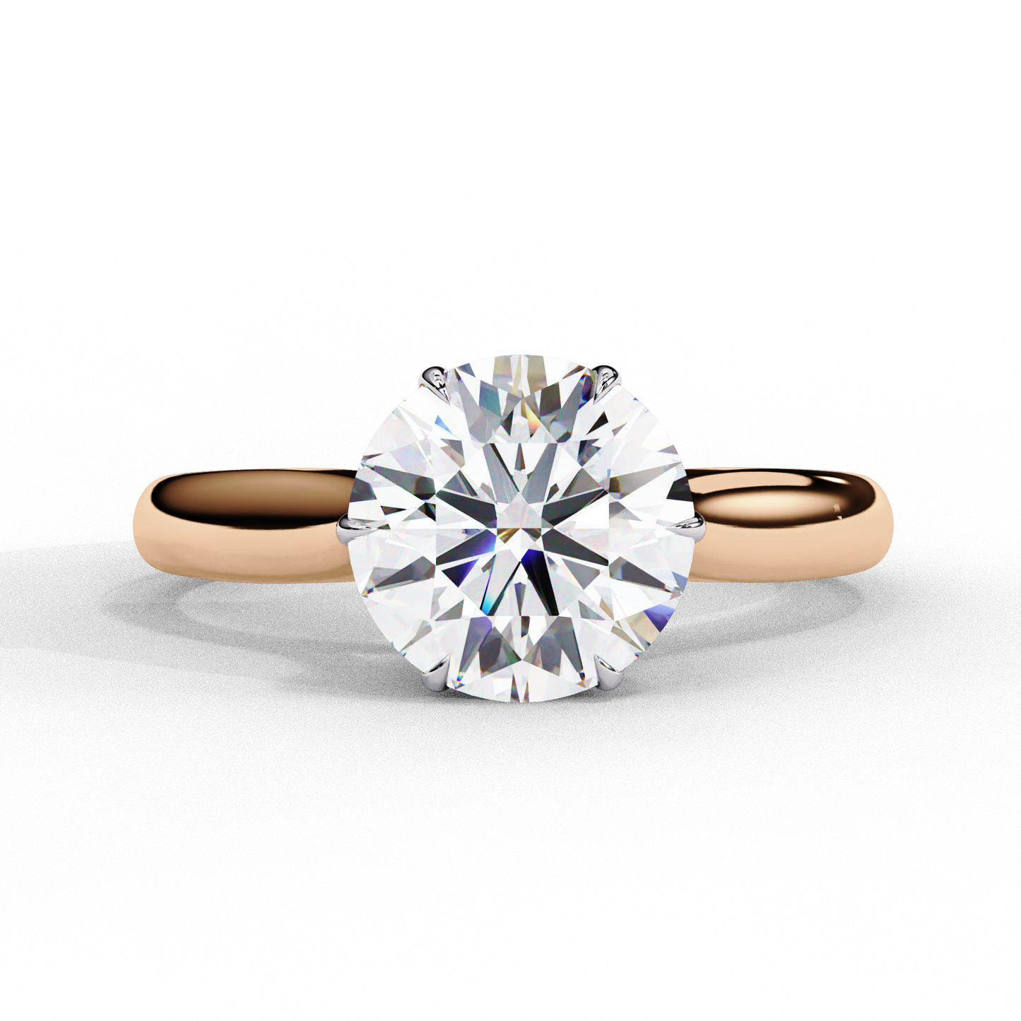 1.92 Carat Round Lab-Grown Diamond Six-Prong Solitaire Engagement Ring in 14K Gold