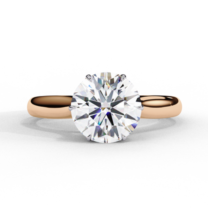 1.92 Carat Round Lab-Grown Diamond Six-Prong Solitaire Engagement Ring in 14K Gold