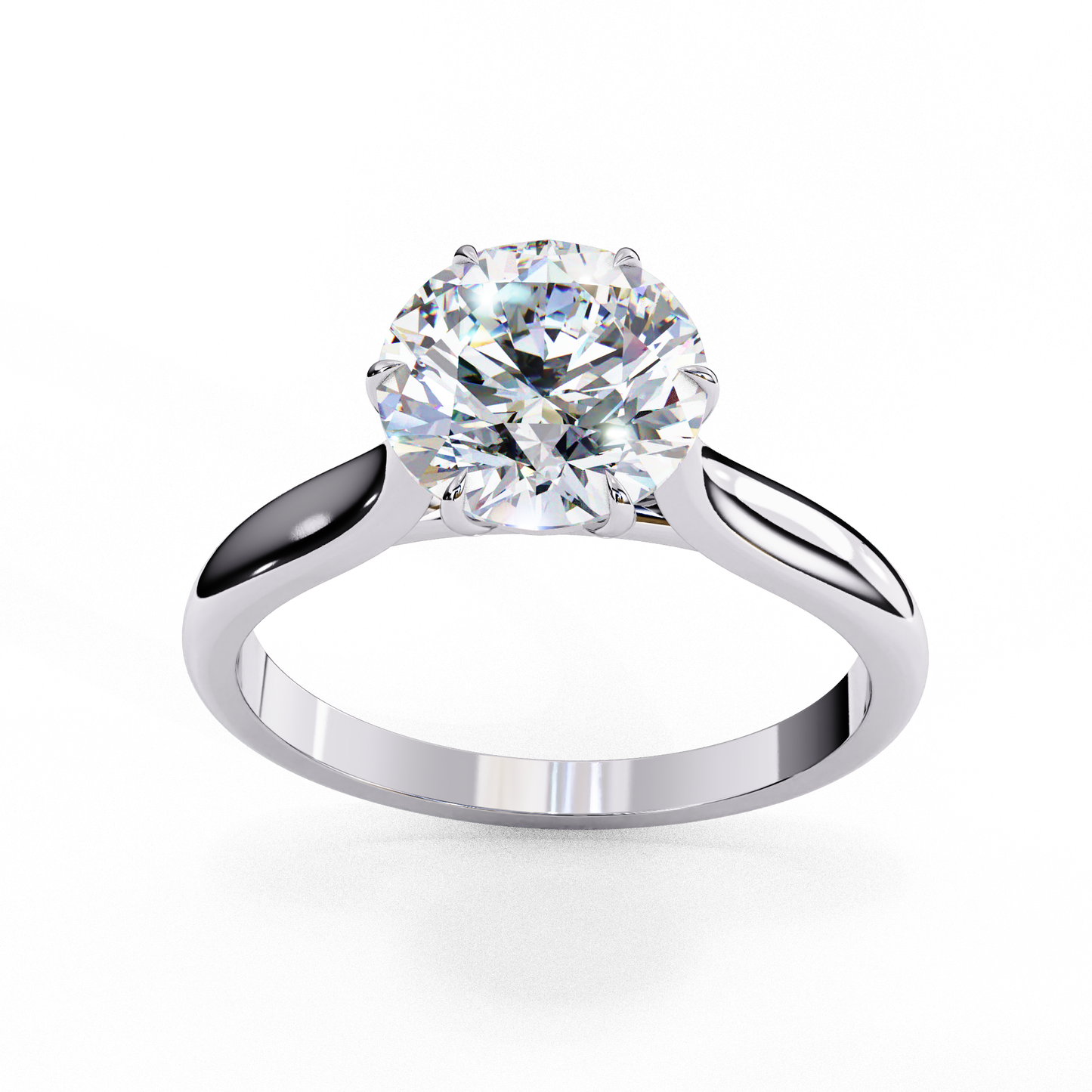 1.92 Carat Round Lab-Grown Diamond Six-Prong Solitaire Engagement Ring in 14K Gold