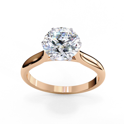 1.92 Carat Round Lab-Grown Diamond Six-Prong Solitaire Engagement Ring in 14K Gold