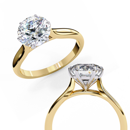 1.92 Carat Round Lab-Grown Diamond Six-Prong Solitaire Engagement Ring in 14K Gold