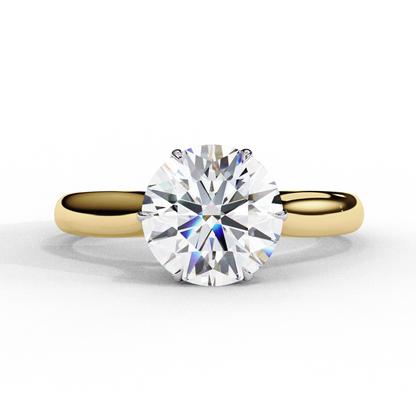 1.92 Carat Round Lab-Grown Diamond Six-Prong Solitaire Engagement Ring in 14K Gold