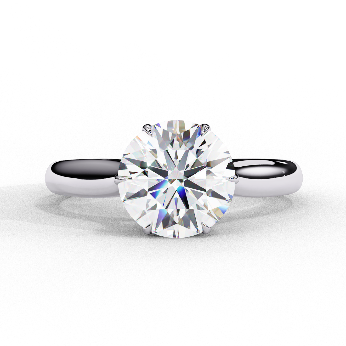 1.92 Carat Round Lab-Grown Diamond Six-Prong Solitaire Engagement Ring in 14K Gold