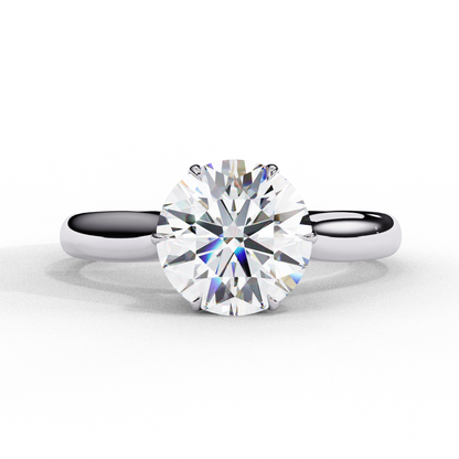 1.92 Carat Round Lab-Grown Diamond Six-Prong Solitaire Engagement Ring in 14K Gold