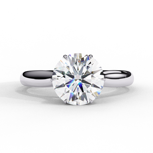 1.92 Carat Round Lab-Grown Diamond Six-Prong Solitaire Engagement Ring in 14K Gold