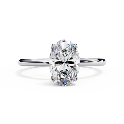 1.00 CT Oval-Cut Lab-Grown Diamond Solitaire Engagement Ring in 14K Gold