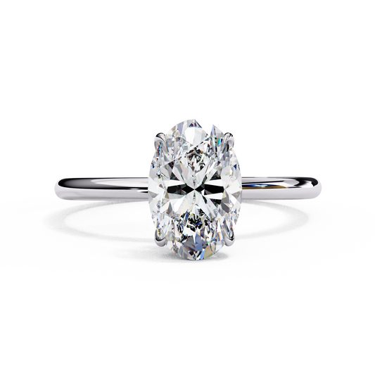 1.00 CT Oval-Cut Lab-Grown Diamond Solitaire Engagement Ring in 14K Gold