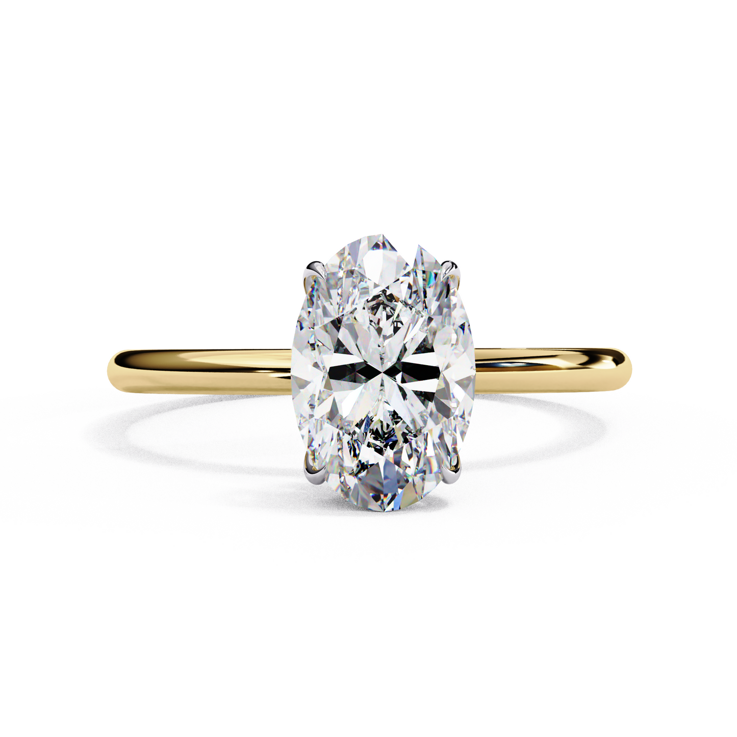 1.00 CT Oval-Cut Lab-Grown Diamond Solitaire Engagement Ring in 14K Gold