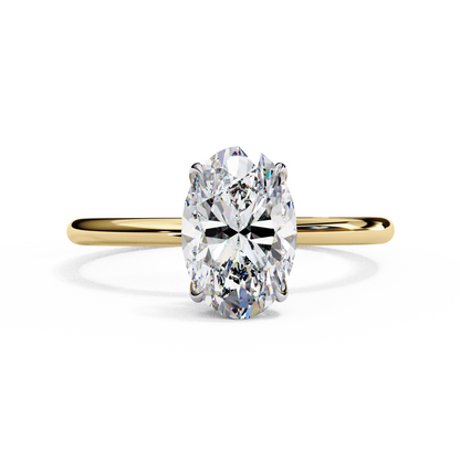 1.00 CT Oval-Cut Lab-Grown Diamond Solitaire Engagement Ring in 14K Gold