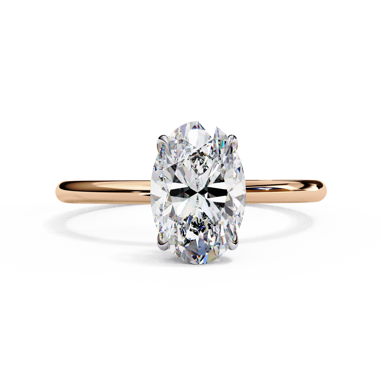 1.00 CT Oval-Cut Lab-Grown Diamond Solitaire Engagement Ring in 14K Gold