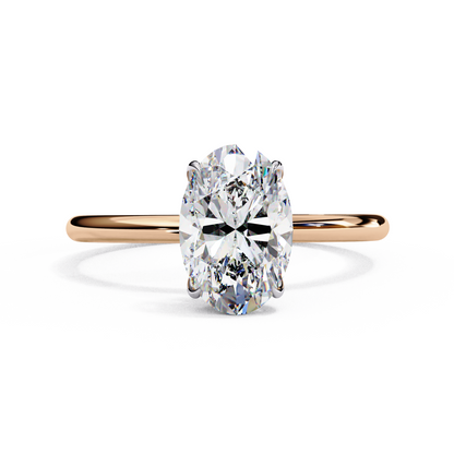 1.00 CT Oval-Cut Lab-Grown Diamond Solitaire Engagement Ring in 14K Gold